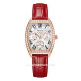 Alexandre Christie AC 2B86 BF Multifunction Red Rosegold Leather Strap